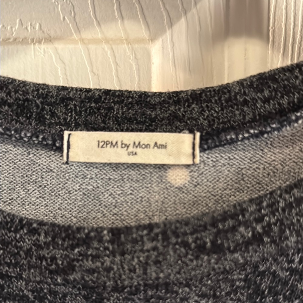 12 PM By Mon Ami Textured Knit Top in Gray - Picture 2 of 3
